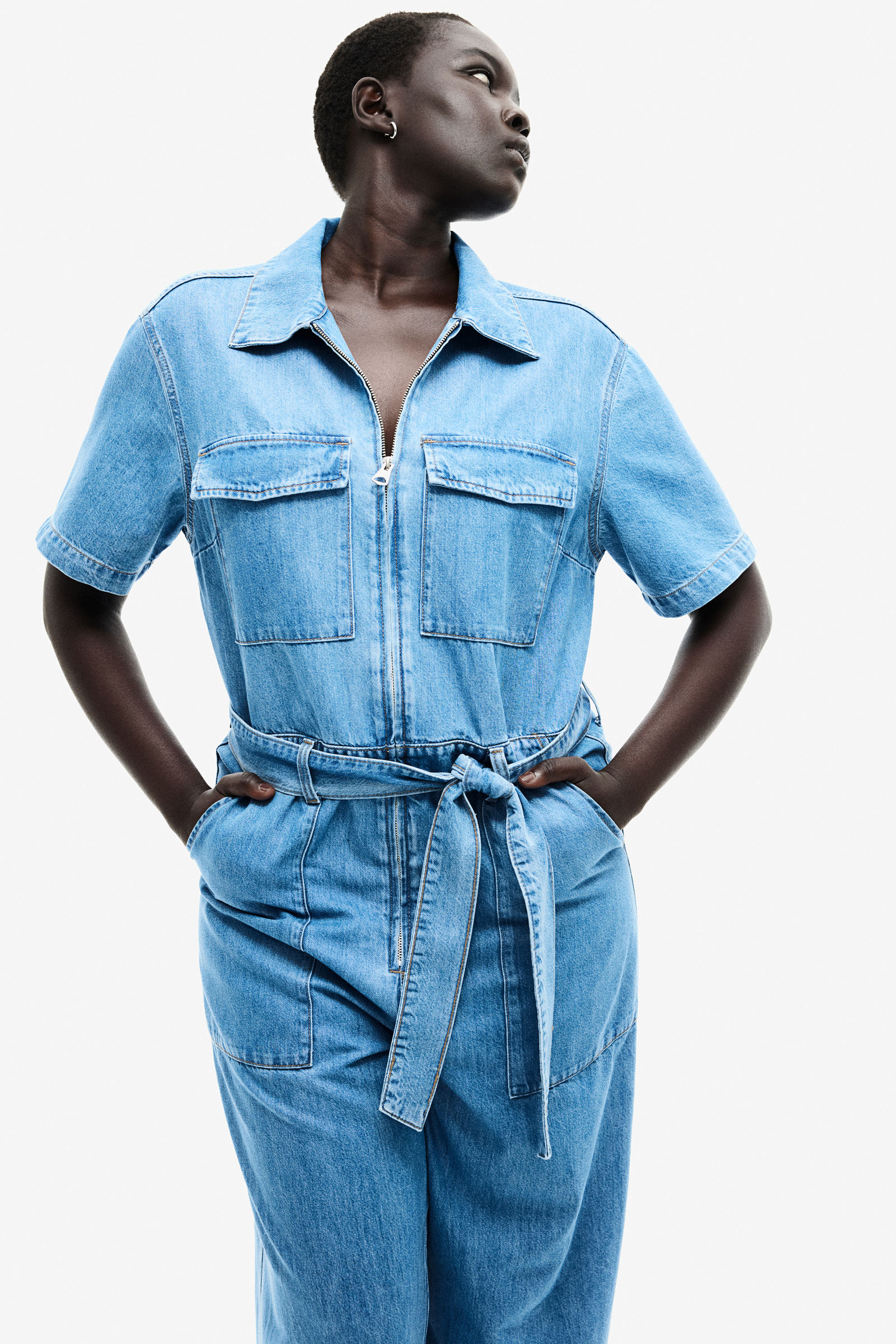 Macacão funcional em denim | H&M Brasil