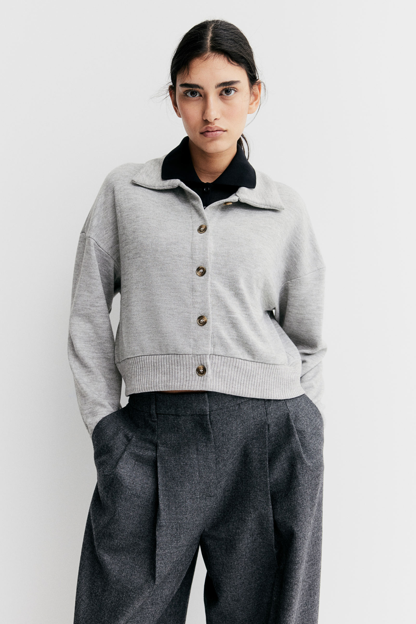 Cardigan com colarinho | H&M Brasil