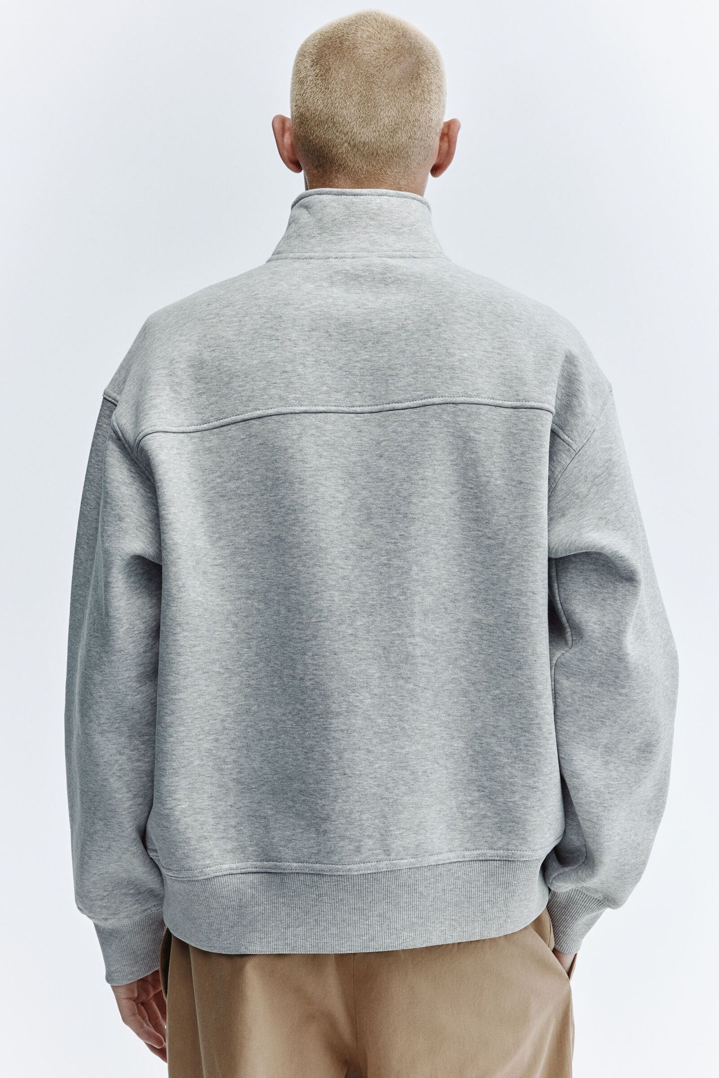 Sweatshirt com meio fecho loose fit | H&M Brasil