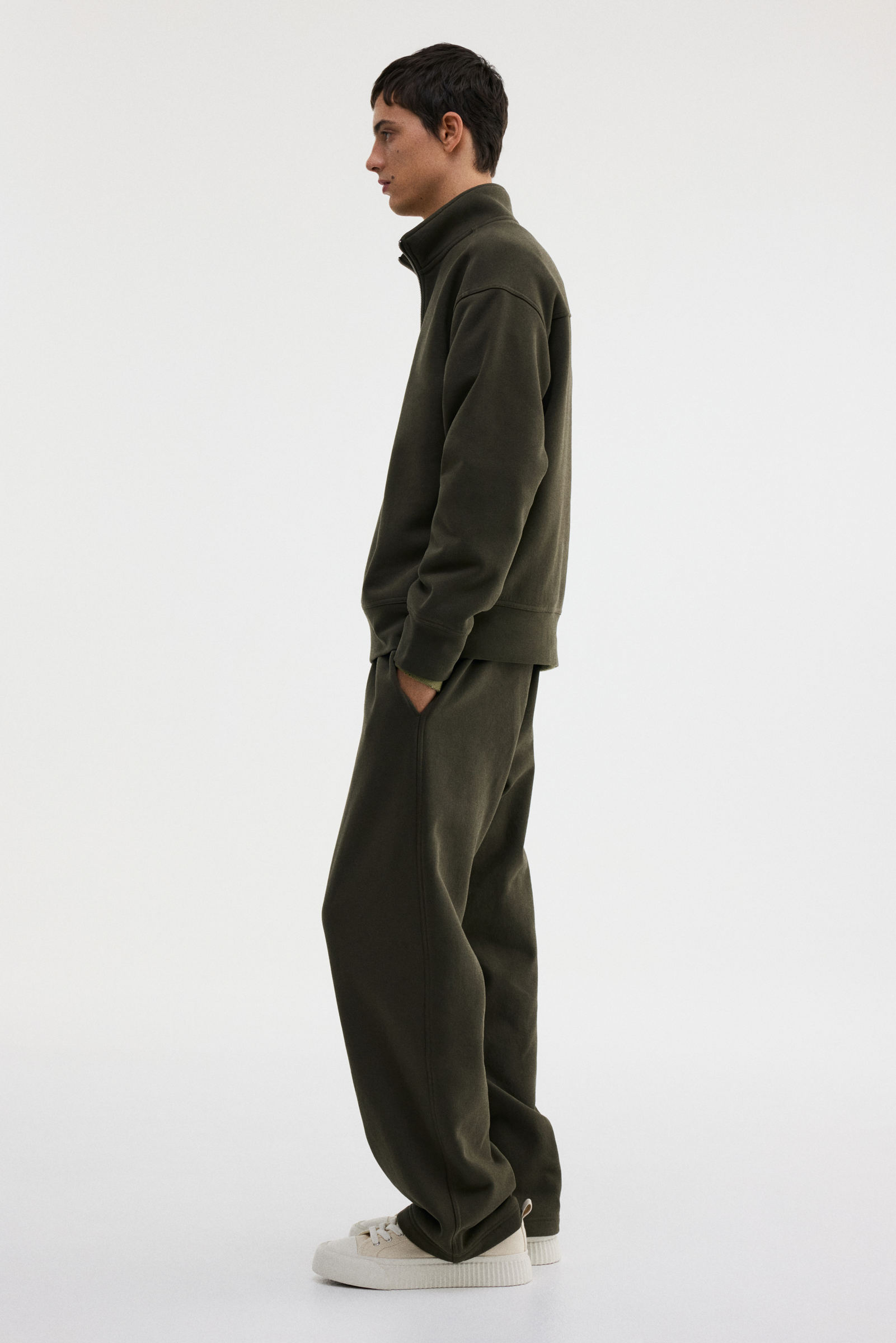 Sweatshirt com meio fecho loose fit | H&M Brasil