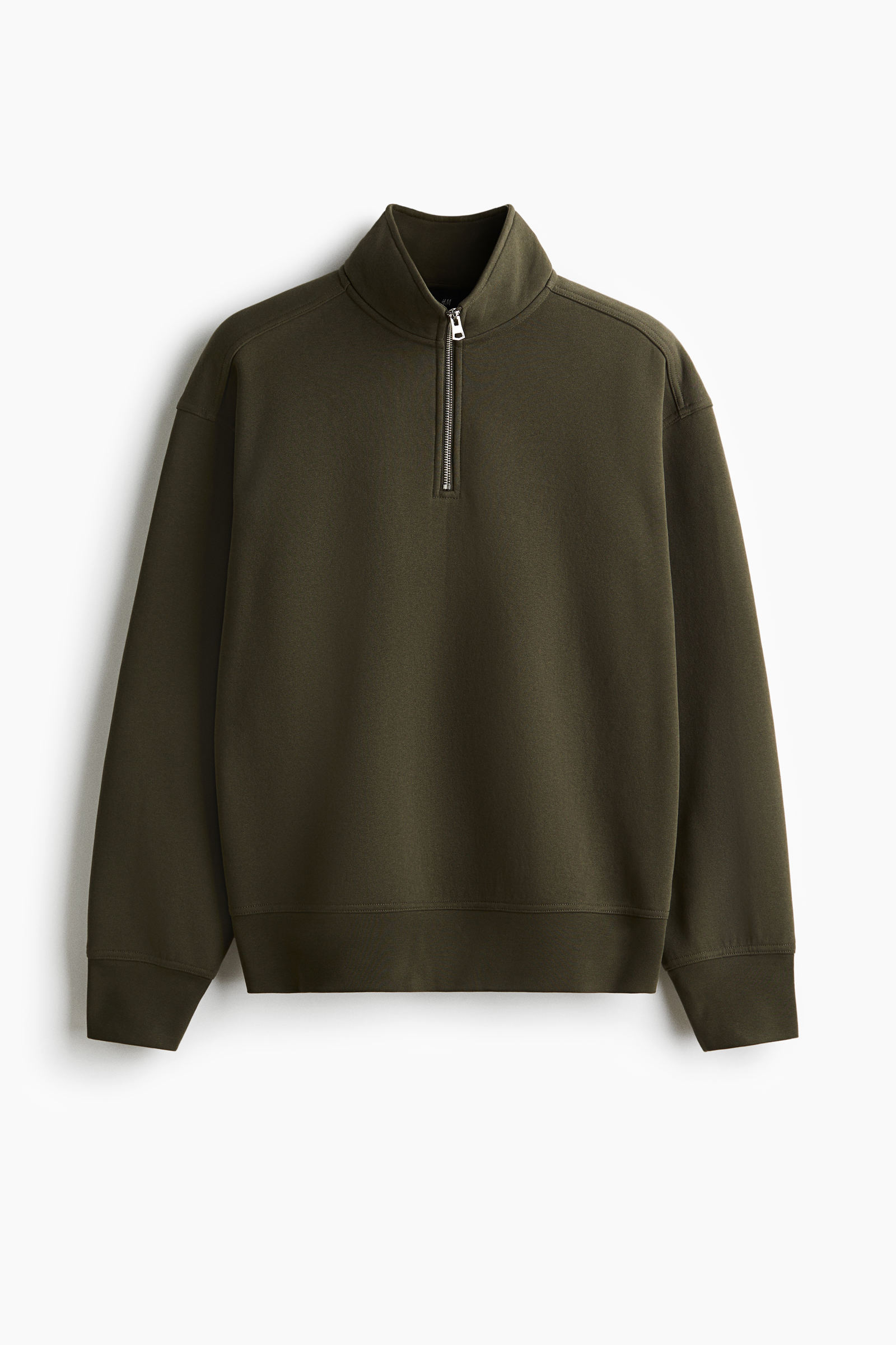 Sweatshirt com meio fecho loose fit | H&M Brasil