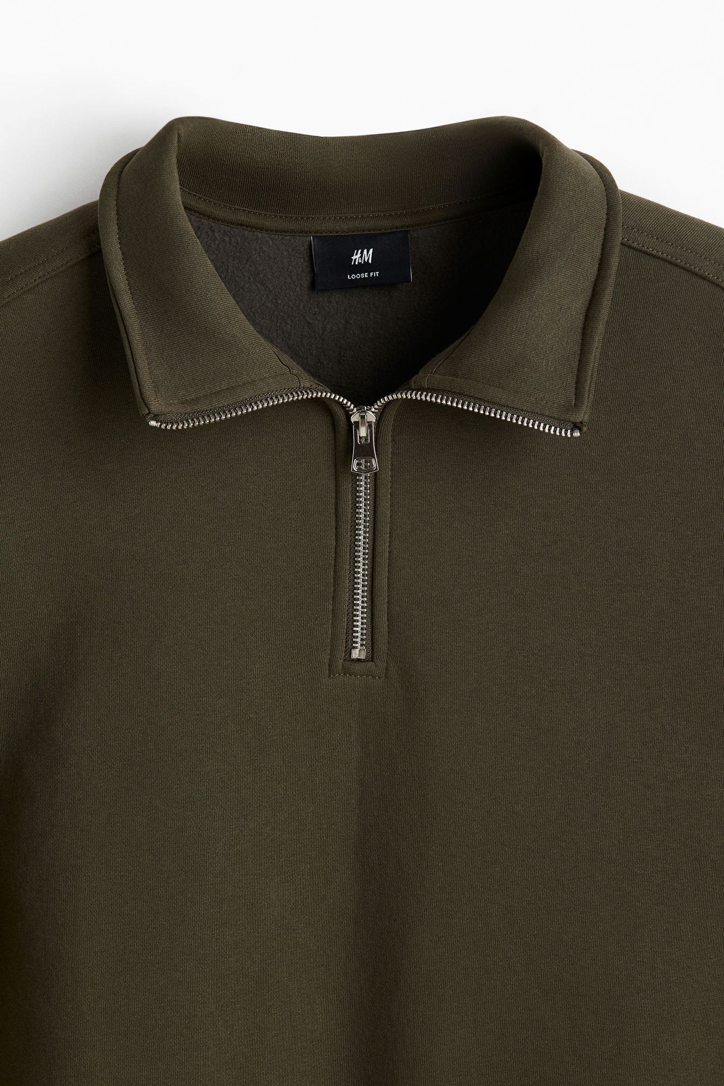 Sweatshirt com meio fecho loose fit | H&M Brasil