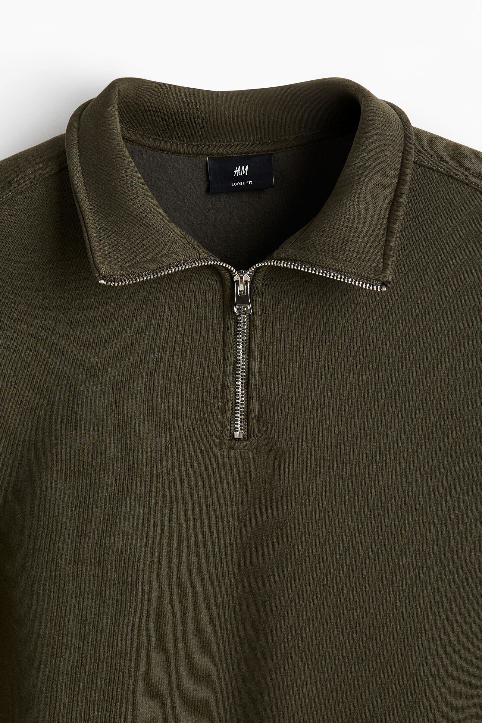 Sweatshirt com meio fecho loose fit | H&M Brasil