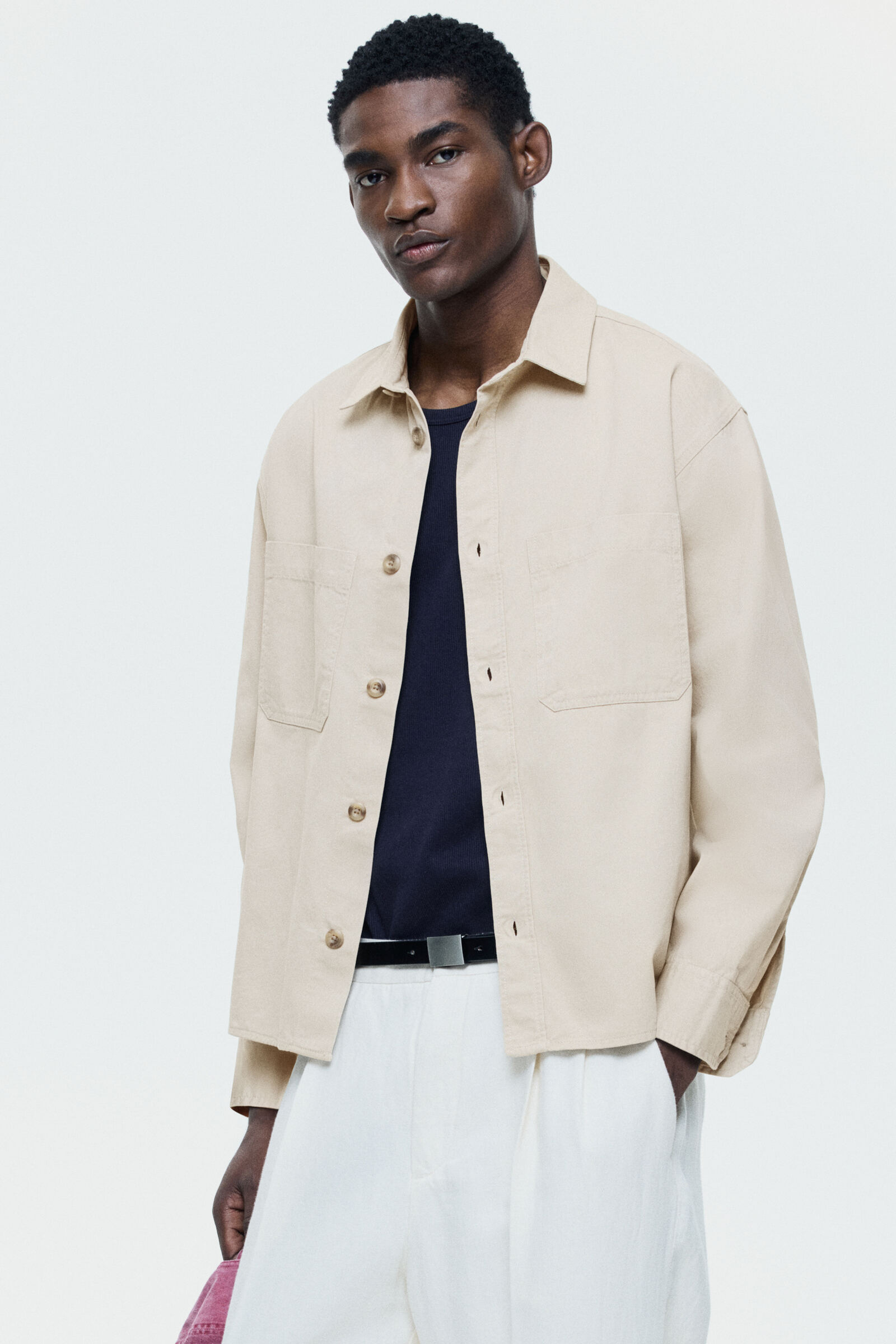 Camisa overshirt em sarja relaxed fit | H&M Brasil